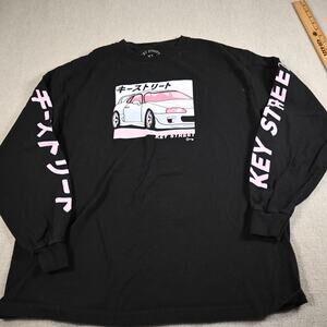 Key Street JDM Long Sleeve Shirt XL Black Japanese Car Graphic Streetwear